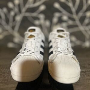 Adidas Kids White and Black Sneakers